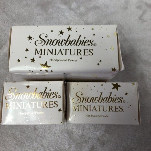 Dept. 56 Snowbabies Hand Painted Pewter Miniature Winter Figurines Set of 3 - Picture 8 of 9